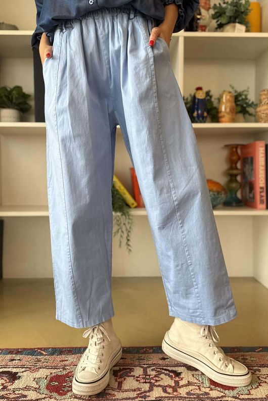 Gaberdine Barrel Pant Denim 